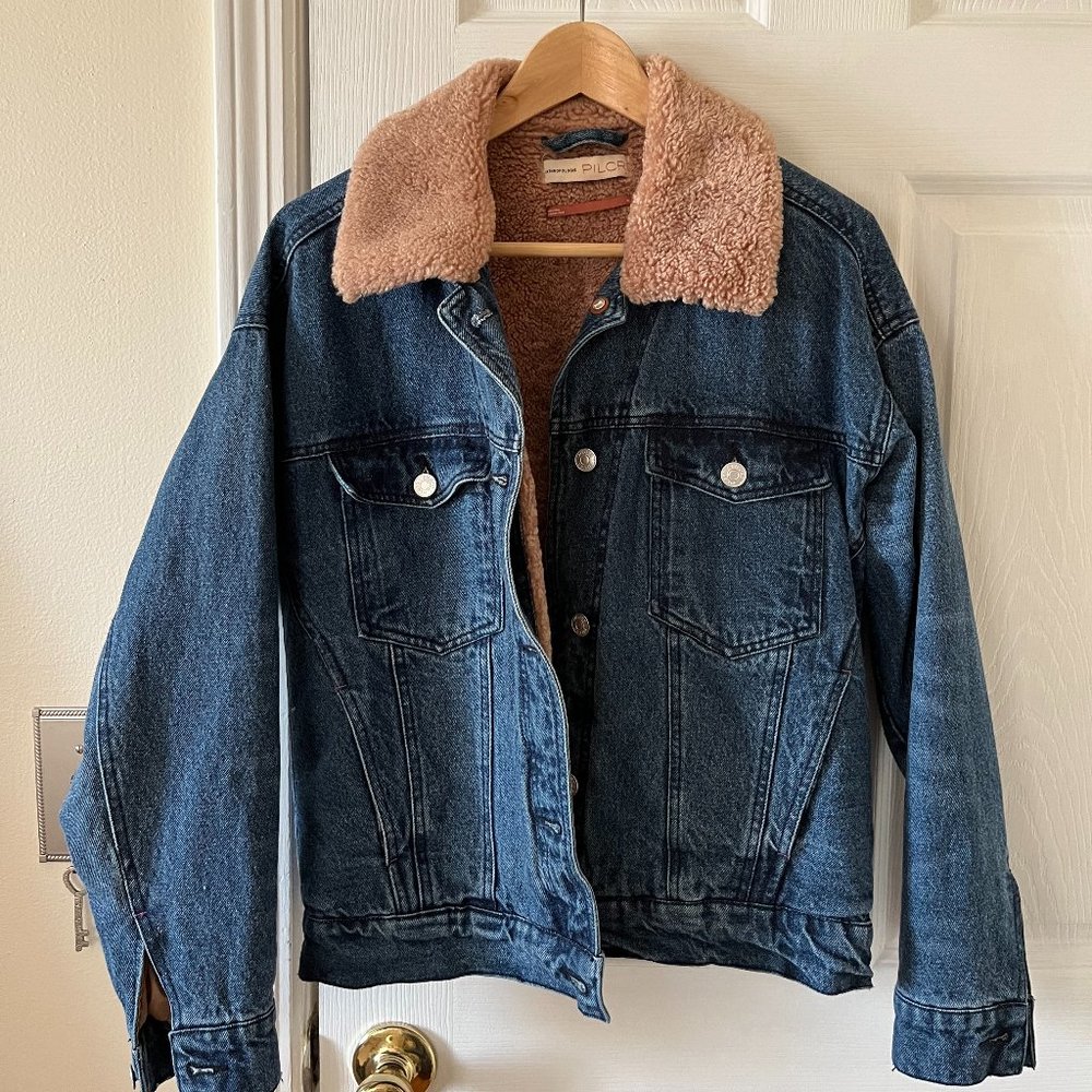 Pilcro Sherpa Trimmed Denim Jacket